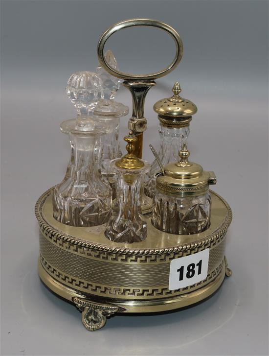 Silver plated cruet stand